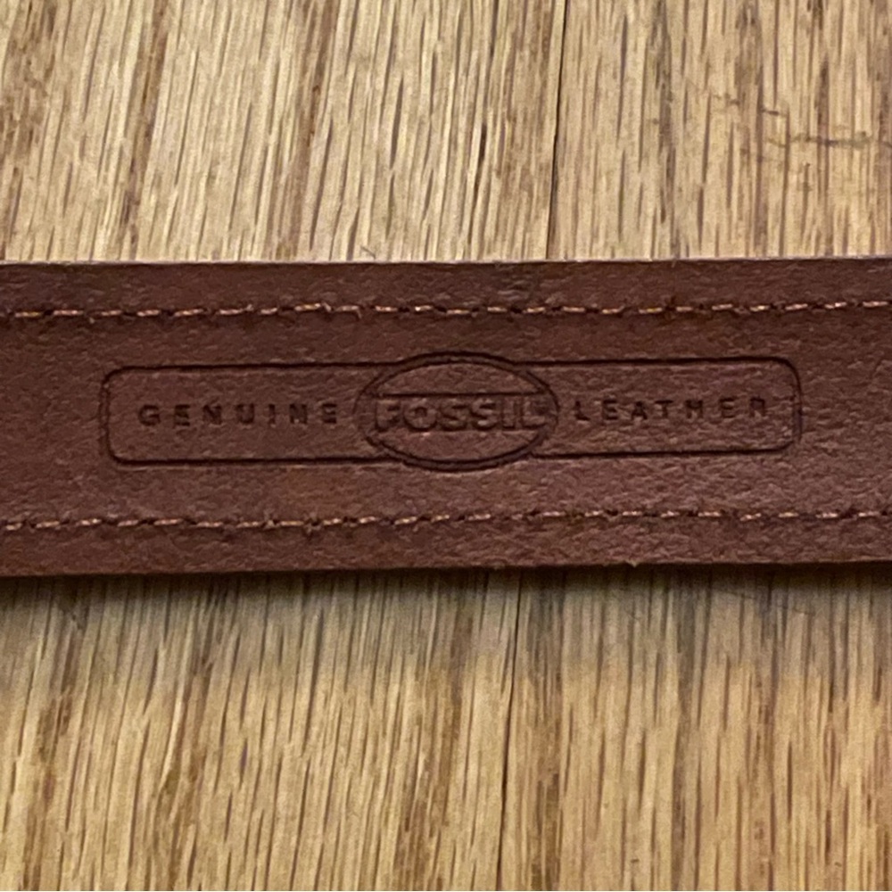 VINTAGE FOSSIL WOMENS BROWN LEATHER BELT SIZE M Western - Picture 4 of 7